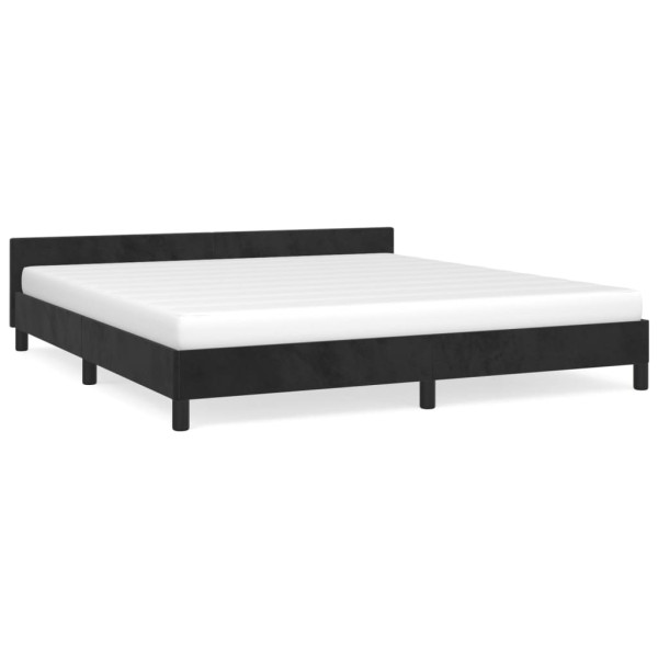 Estructura de cama con cabecero de terciopelo negro 180x200 cm M 2