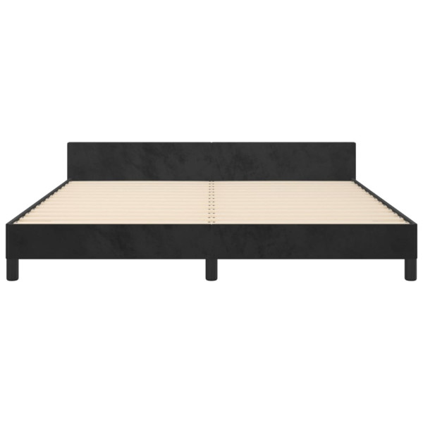 Estructura de cama con cabecero de terciopelo negro 180x200 cm M 5