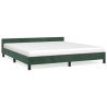 Estructura cama con cabecero terciopelo verde oscuro 180x200 cm 2