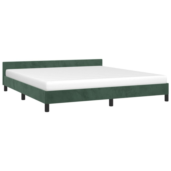 Estructura cama con cabecero terciopelo verde oscuro 180x200 cm M 3