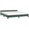Estructura cama con cabecero terciopelo verde oscuro 180x200 cm 3