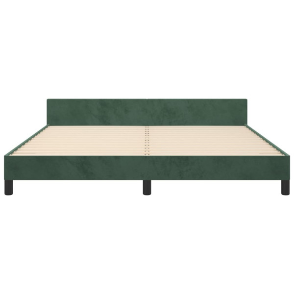 Estrutura de cama sem colchão 180x200 cm veludo verde-escuro M 5