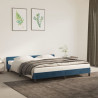 Estructura cama con cabecero terciopelo azul oscuro 180x200 cm 1