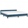 Estrutura de cama sem colchão 180x200 cm veludo azul-escuro 2