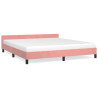 Estrutura cama c/ cabeceira sem colchão 180x200 cm veludo rosa 2