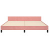 Estrutura cama c/ cabeceira sem colchão 180x200 cm veludo rosa 5