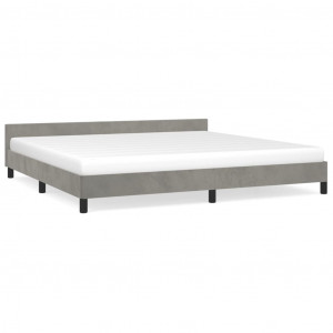 Estructura de cama con cabecero terciopelo gris claro 200x200cm H