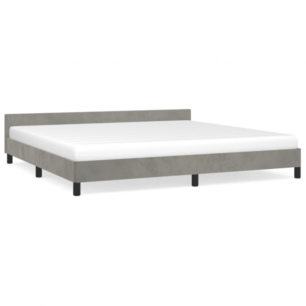 Estructura de cama con cabecero terciopelo gris claro 200x200cm M 2