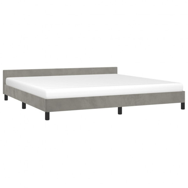 Estructura de cama con cabecero terciopelo gris claro 200x200cm M 3
