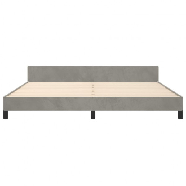 Estrutura de cama sem colchão 200x200 cm veludo cinzento-claro M 5