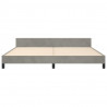 Estructura de cama con cabecero terciopelo gris claro 200x200cm 5