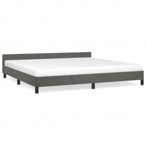 Estructura cama con cabecero terciopelo gris oscuro 200x200 cm H