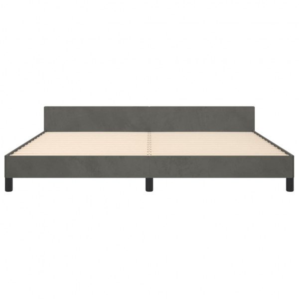 Estructura cama con cabecero terciopelo gris oscuro 200x200 cm M 5