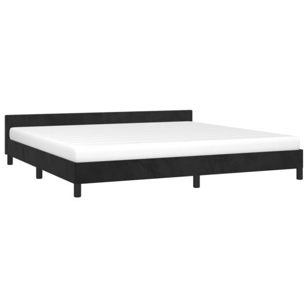 Estructura de cama con cabecero de terciopelo negro 200x200 cm M 3