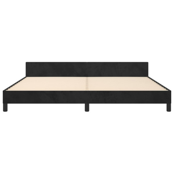 Estructura de cama con cabecero de terciopelo negro 200x200 cm M 5
