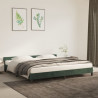 Estructura cama con cabecero terciopelo verde oscuro 200x200 cm 1