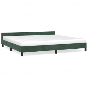 Estrutura de cama sem colchão 200x200 cm veludo verde-escuro H