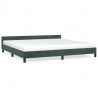 Estructura cama con cabecero terciopelo verde oscuro 200x200 cm 2