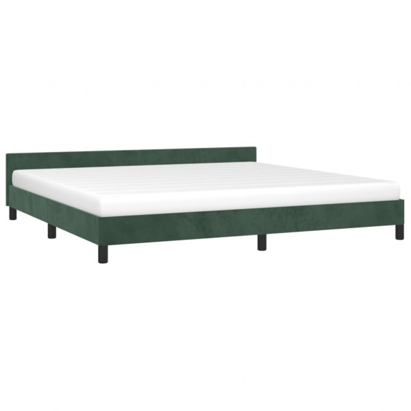 Estructura cama con cabecero terciopelo verde oscuro 200x200 cm M 3