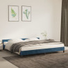 Estructura cama con cabecero terciopelo azul oscuro 200x200 cm 1