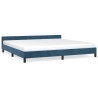 Estructura cama con cabecero terciopelo azul oscuro 200x200 cm 2