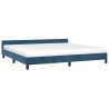 Estrutura de cama sem colchão 200x200 cm veludo azul-escuro 3