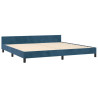 Estrutura de cama sem colchão 200x200 cm veludo azul-escuro 4
