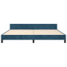 Estrutura de cama sem colchão 200x200 cm veludo azul-escuro 5