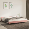 Estructura de cama con cabecero de terciopelo rosa 200x200 cm 1