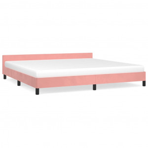 Estructura de cama con cabecero de terciopelo rosa 200x200 cm H
