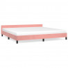 Estructura de cama con cabecero de terciopelo rosa 200x200 cm 2