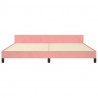Estructura de cama con cabecero de terciopelo rosa 200x200 cm 5
