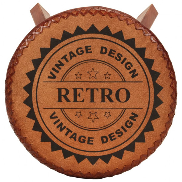 Bancos de bar 2 pcs madeira de acácia maciça e couro genuíno M 4