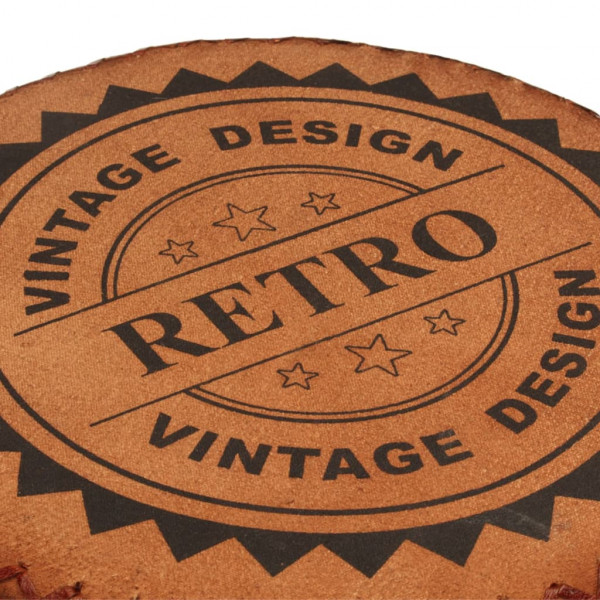 Taburetes de cocina 2 uds cuero auténtico madera maciza acacia M 5