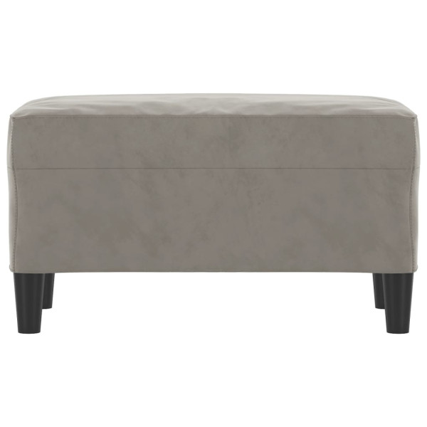 Banco de terciopelo gris claro 70x35x41 cm M 3