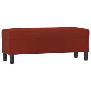 Banco de couro sintético vermelho vinho vermelho 100x35x41 cm H