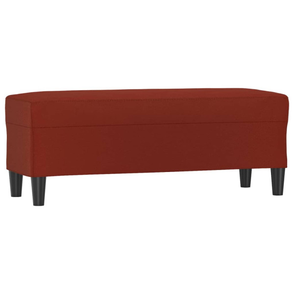 Banco de cuero sintético rojo vino tinto 100x35x41 cm M 2