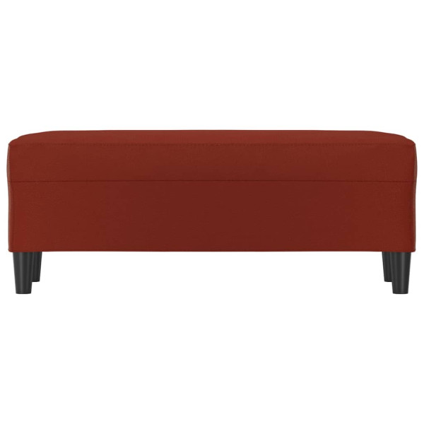 Banco de couro sintético vermelho vinho vermelho 100x35x41 cm M 3