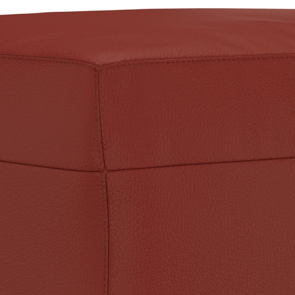 Banco de cuero sintético rojo vino tinto 100x35x41 cm M 5