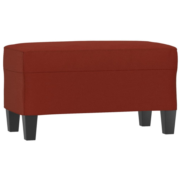 Banco de couro sintético vermelho vinho 70x35x41 cm M 2