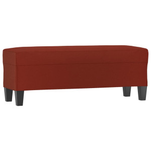 Banco de couro sintético vermelho vinho vermelho 100x35x41 cm H