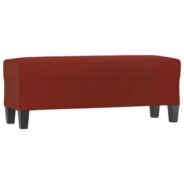 Banco de couro sintético vermelho vinho vermelho 100x35x41 cm M 2