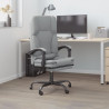 Silla de oficina reclinable con masaje de tela gris claro 1
