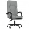 Silla de oficina reclinable con masaje de tela gris claro 2