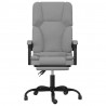 Silla de oficina reclinable con masaje de tela gris claro 3