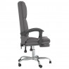 Silla de oficina reclinable masaje cuero sintético gris 4