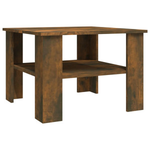 Mesa de centro madera contrachapada roble ahumado 60x60x42 cm H