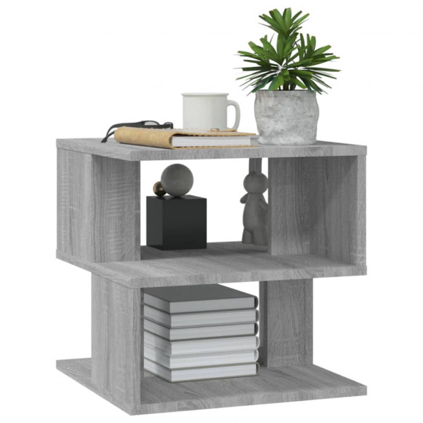 Mesa auxiliar de madera contrachapada gris Sonoma 40x40x40 cm M 5