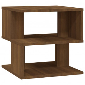 Mesa auxiliar de madera contrachapada marrón roble 40x40x40 cm H