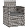 Muebles de jardín con cojines 3 piezas ratán sintético gris 3